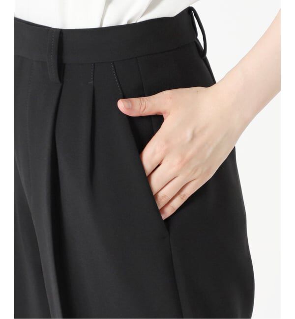 Spick and Span「《追加2》ダブルクロスツータックパンツ」|スラックス|