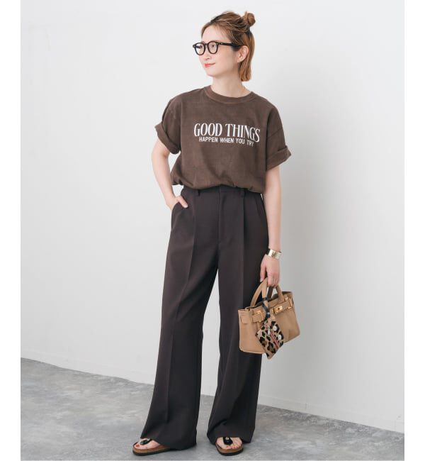 Spick and Span「《追加2》ダブルクロスツータックパンツ」|スラックス|