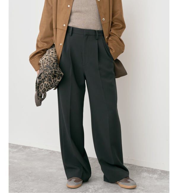 Spick and Span「《追加2》ダブルクロスツータックパンツ」|スラックス|