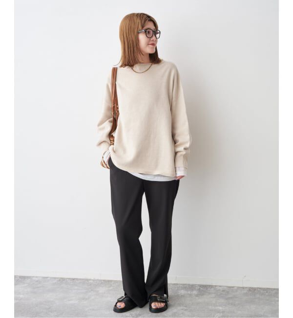Spick and Span「バルキーヤーンルーズボートネックニット」|ニット・セーター|