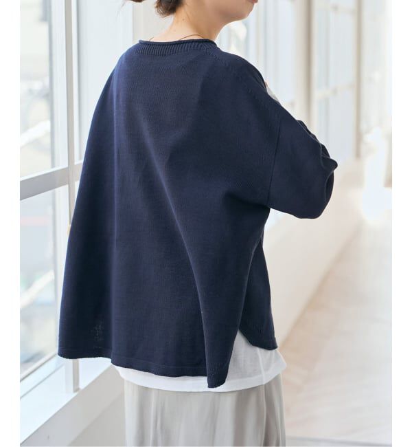 Spick and Span「バルキーヤーンルーズボートネックニット」|ニット・セーター|ネイビー