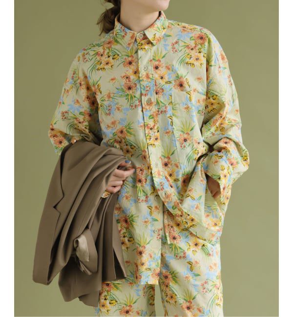 Spick and Span「VIAN / ヴィアン 別注 Flower Big Shirt」|シャツ・ブラウス|グリーン