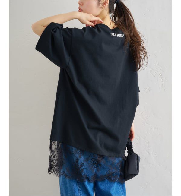 U by SPICK&SPAN「ARCHIVE STANCE/アーカイブスタンス lace switching Tee」|Tシャツ・カットソー|