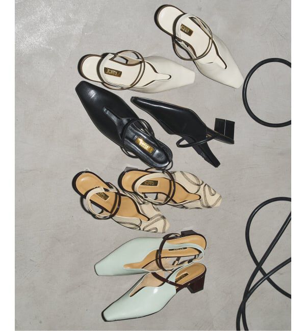 GRISE「《追加》GRISE4cmナロースクエアウェーブスリングバック」|パンプス|