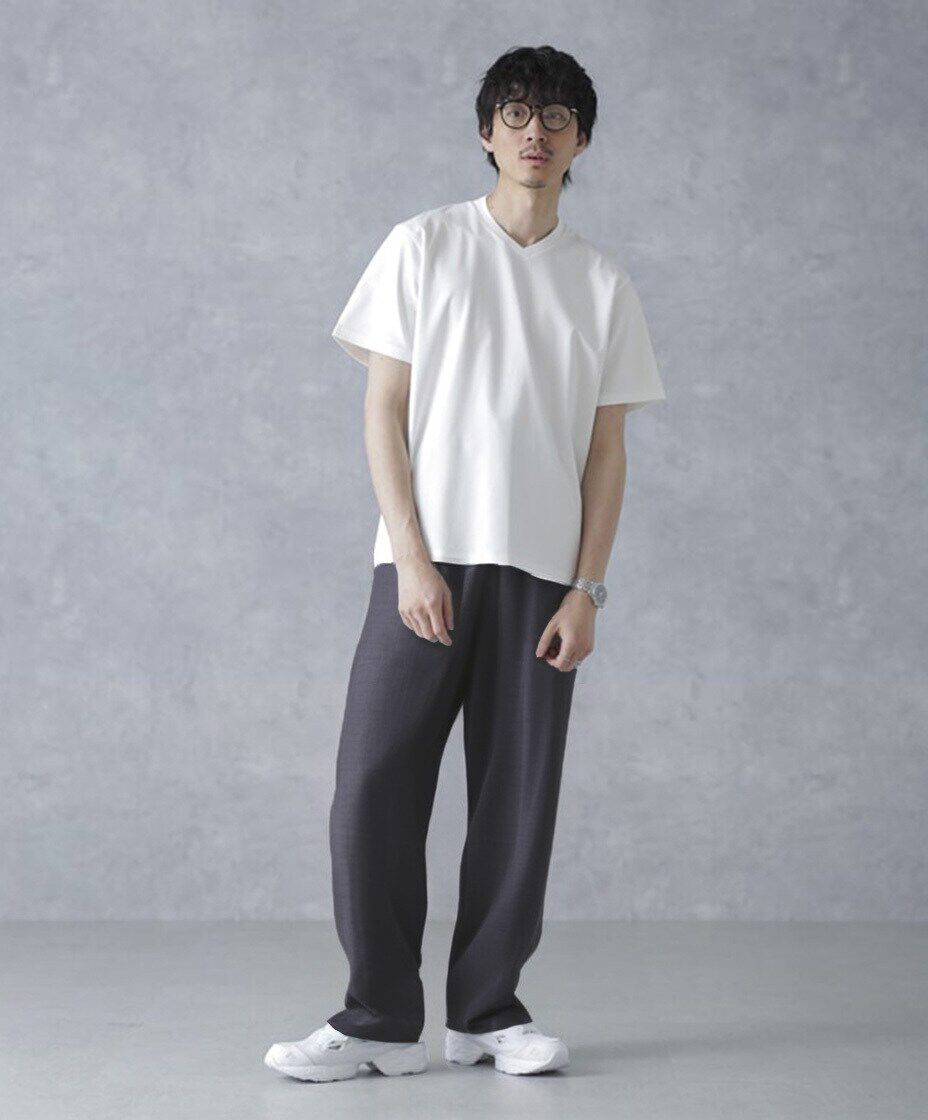 nano･universe「ジャケT(R) プレミアム Vネック 半袖」|Tシャツ・カットソー|