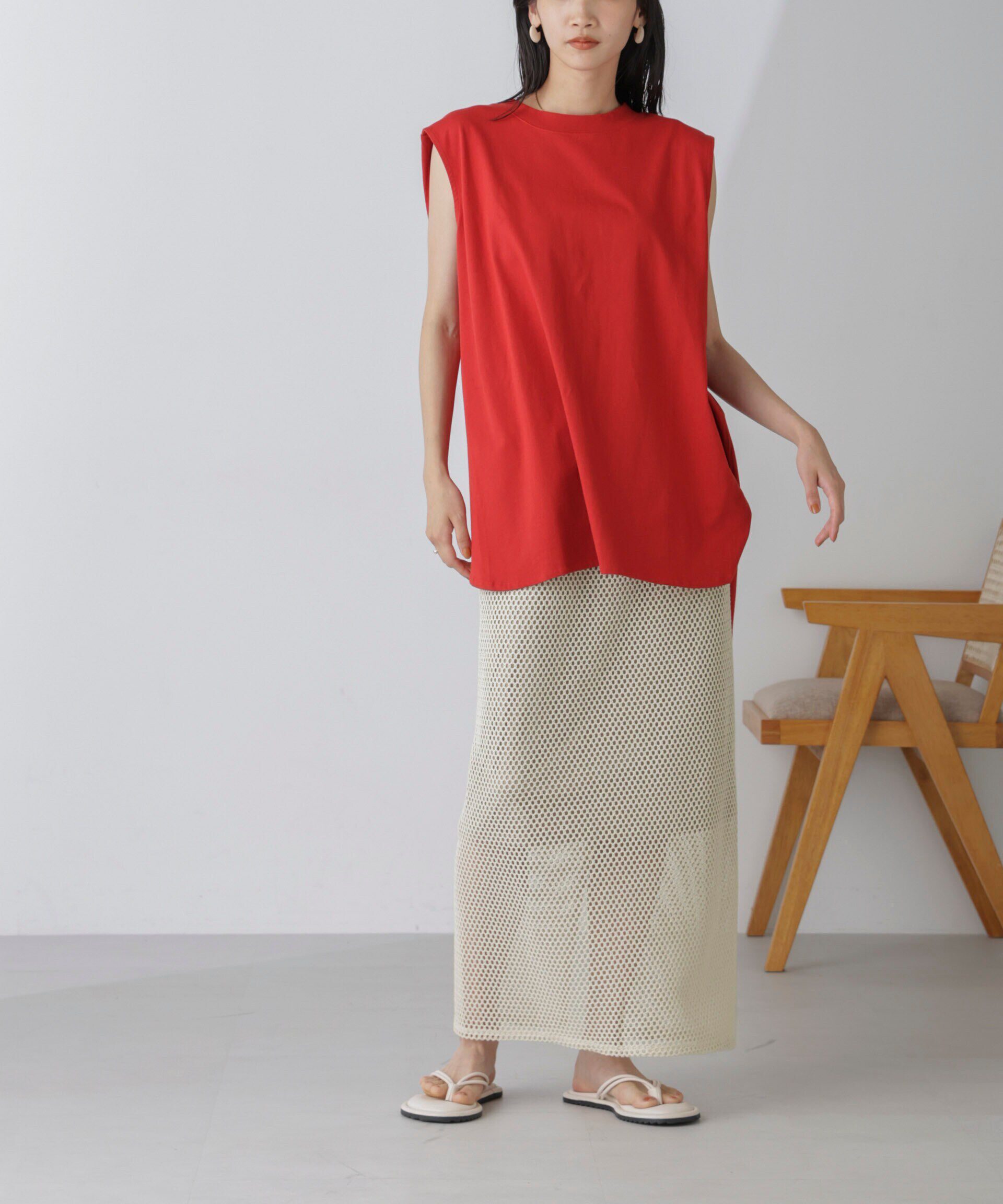 nano･universe「メッシュレースナロースカート」|スカート|