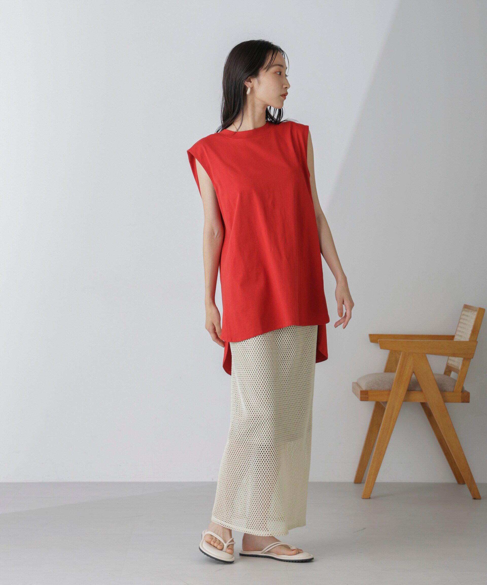 nano･universe「メッシュレースナロースカート」|スカート|