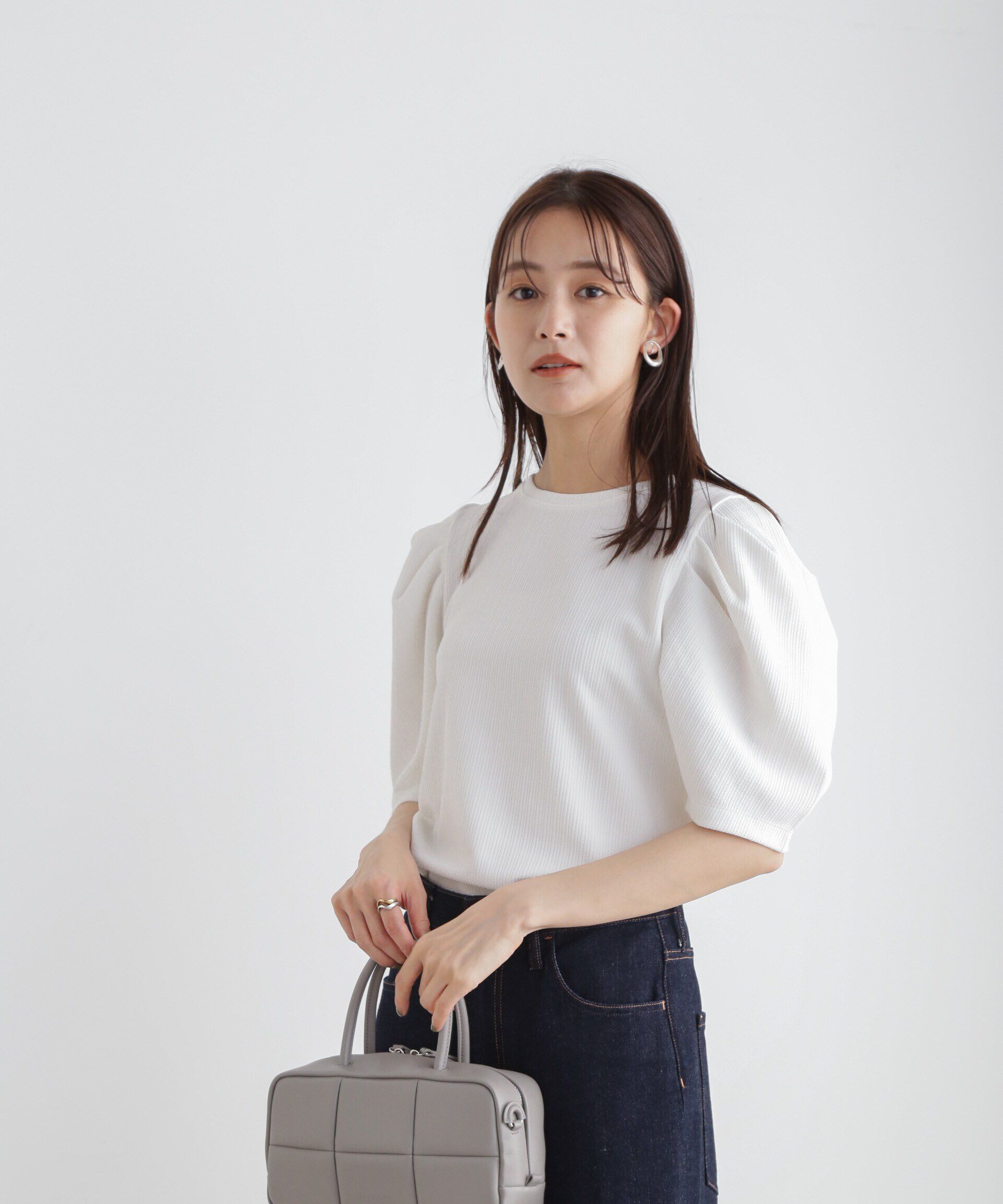 nano･universe「ショルダーギャザーデザイントップス」|Tシャツ・カットソー|