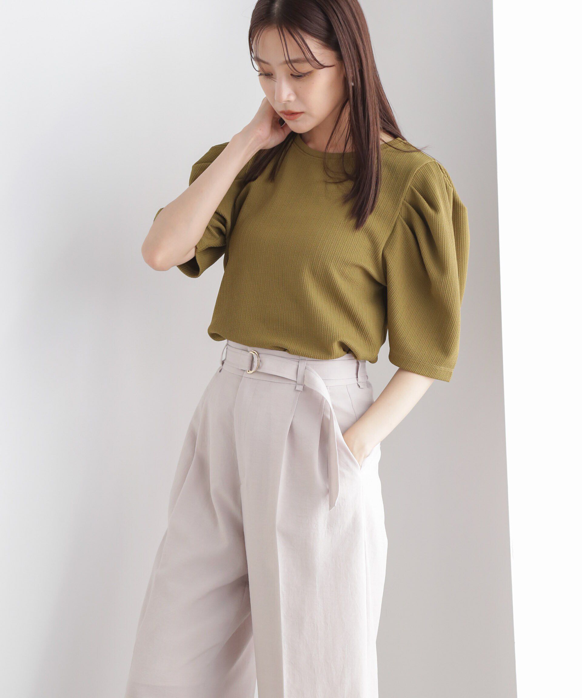 nano･universe「ショルダーギャザーデザイントップス」|Tシャツ・カットソー|