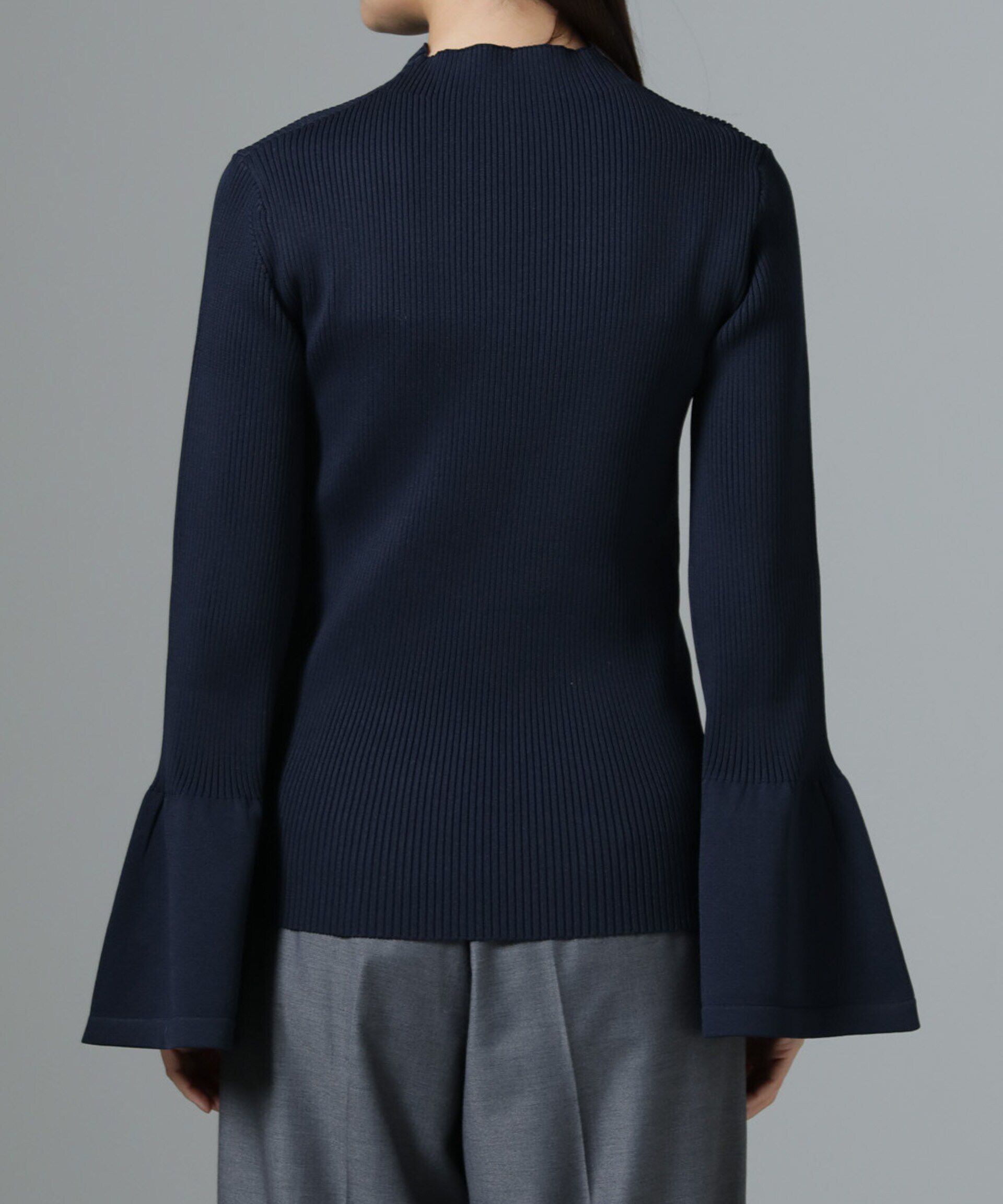 nano･universe「ハイネックベルスリーブリブニットプルオーバー」|ニット・セーター|