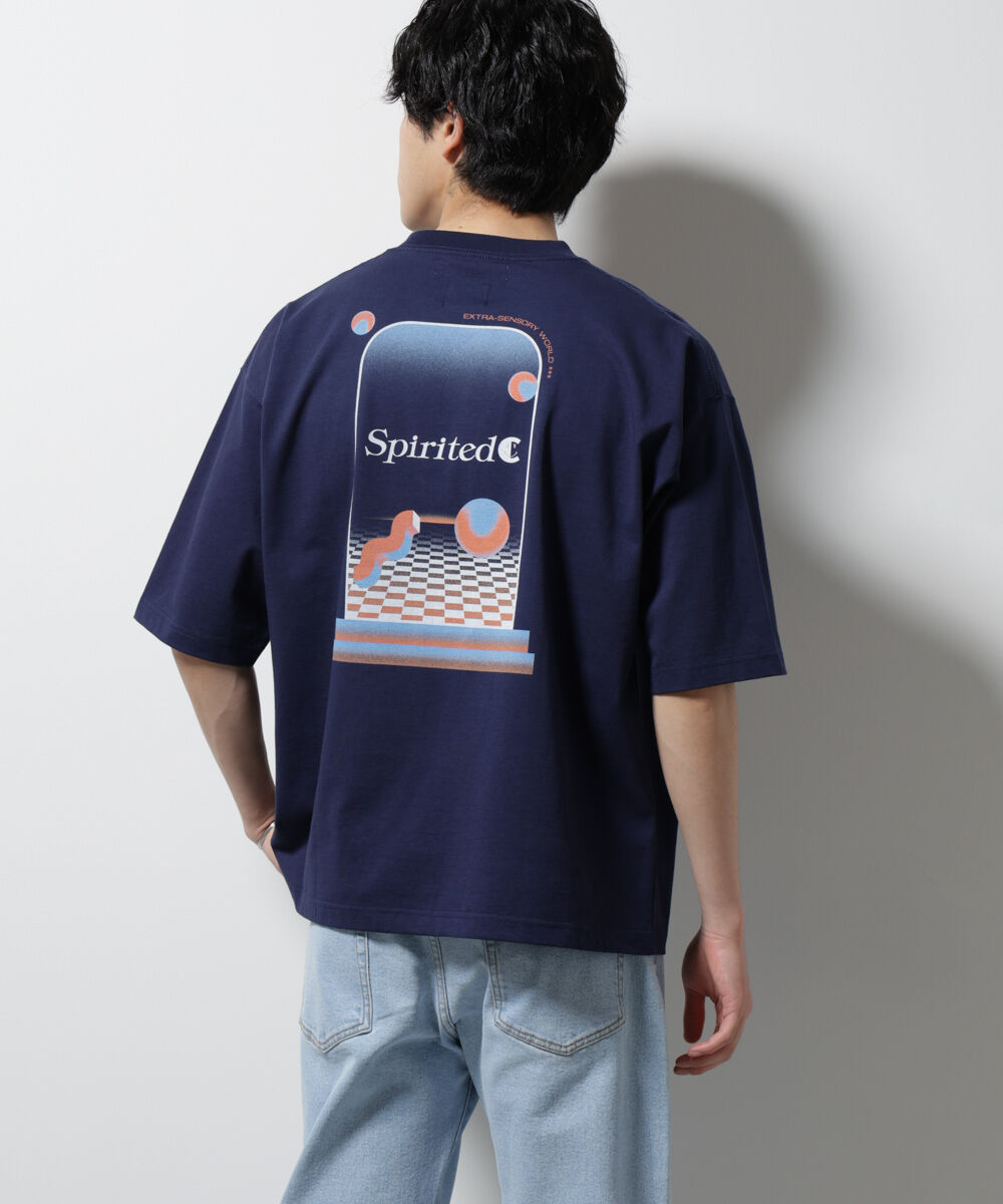 nano･universe「「MOFFISIE」2.0オリジナルプリント Tシャツ 半袖」|Tシャツ・カットソー|ネイビー