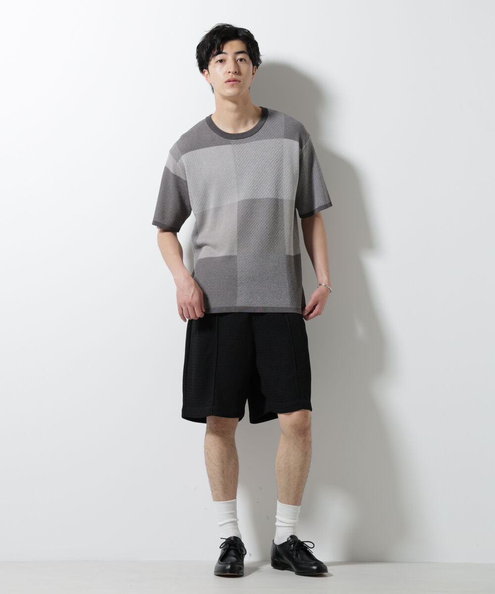 nano･universe「ジャガードニットソーショートパンツ（セットアップ可）」|チノ|