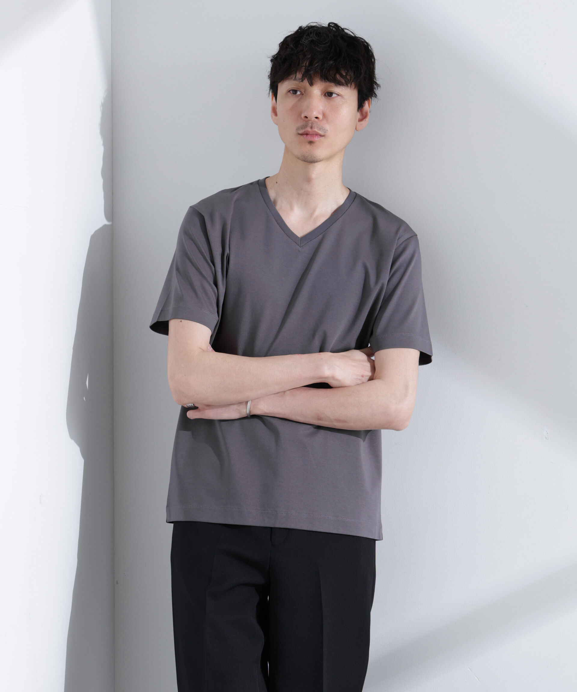  「アンチスメル VネックTシャツ 半袖」|Tシャツ・カットソー|