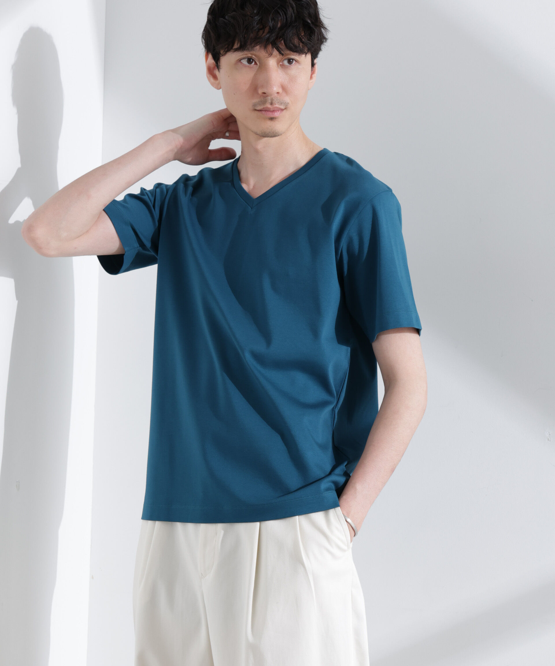  「アンチスメル VネックTシャツ 半袖」|Tシャツ・カットソー|