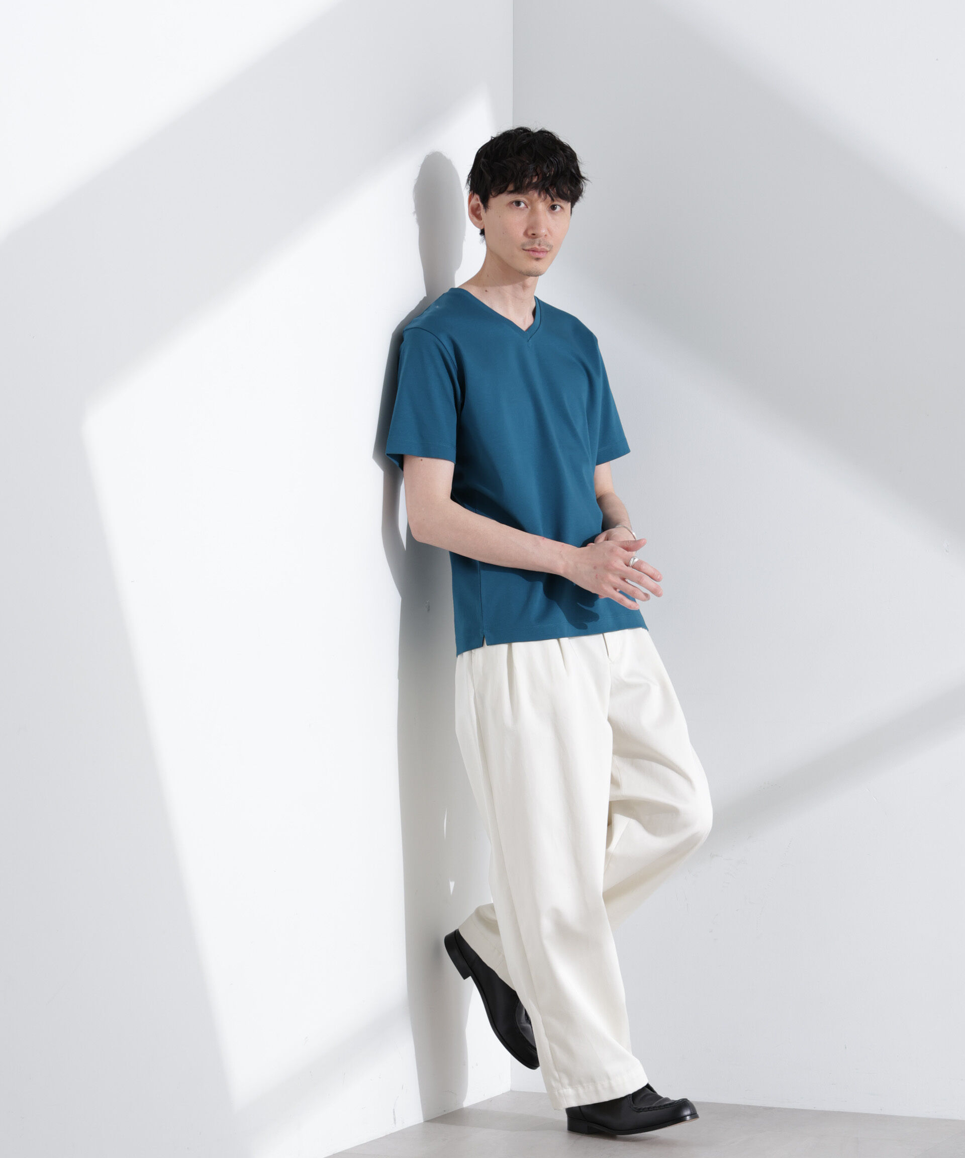  「アンチスメル VネックTシャツ 半袖」|Tシャツ・カットソー|