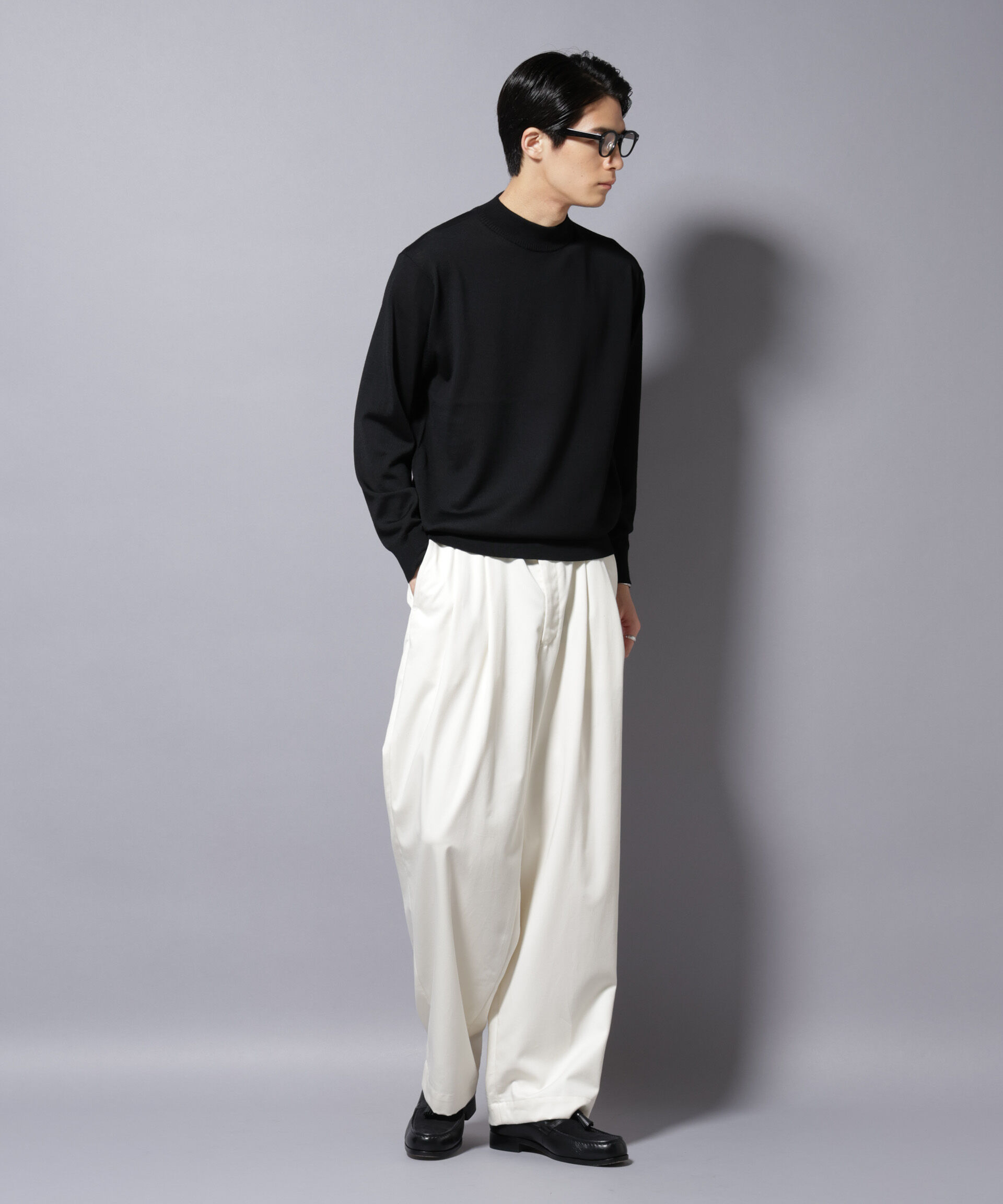 nano･universe「「毛玉レスニット」ファインゲージモックネック」|ニット・セーター|