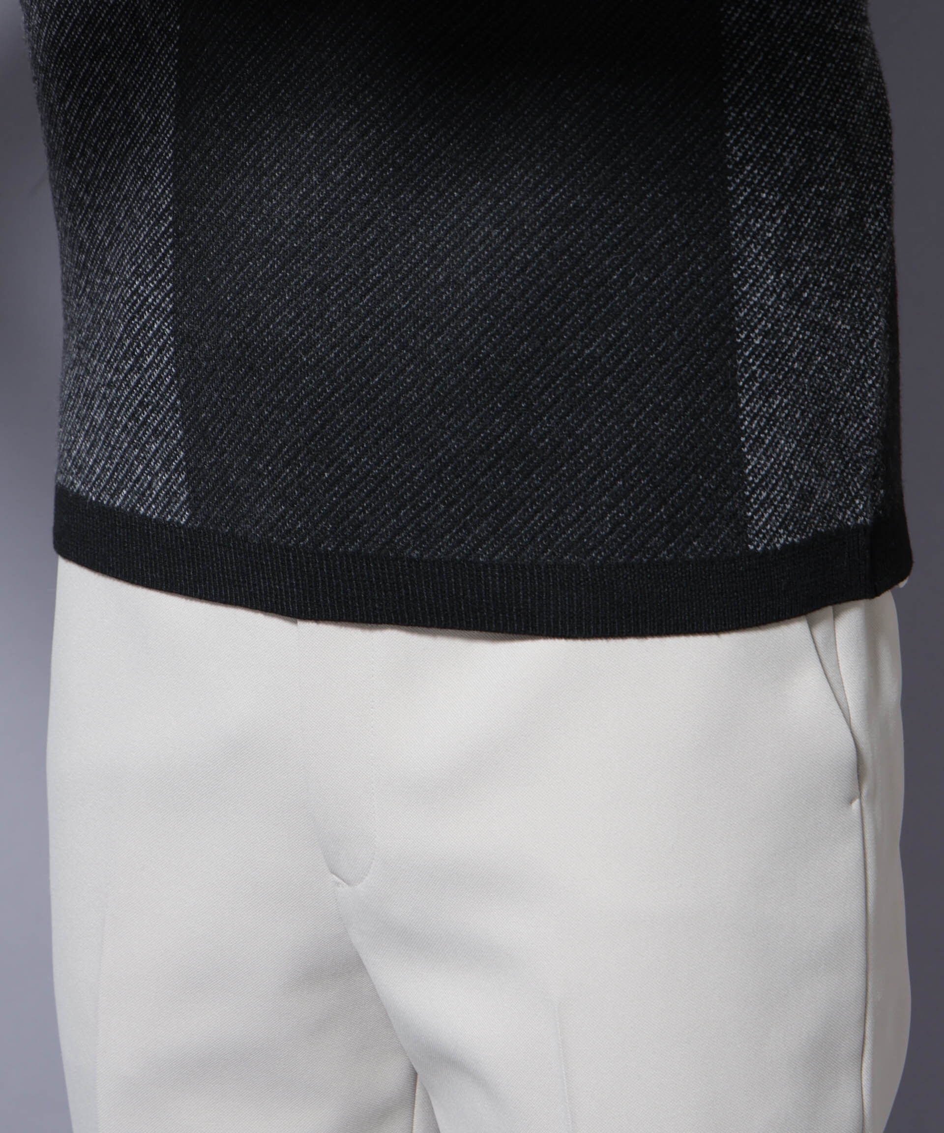 nano･universe「ブロックチェッククルーネックニット」|ニット・セーター|