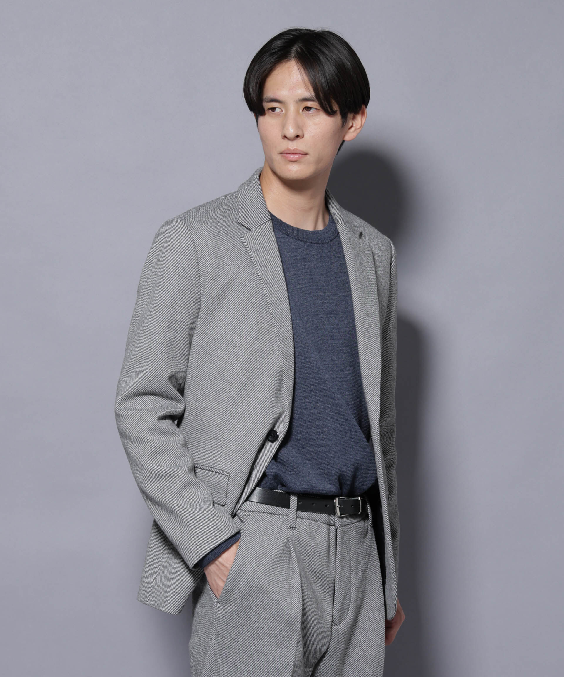 nano･universe「ウォームジャケット(セットアップ可)」|テーラードジャケット|グレー