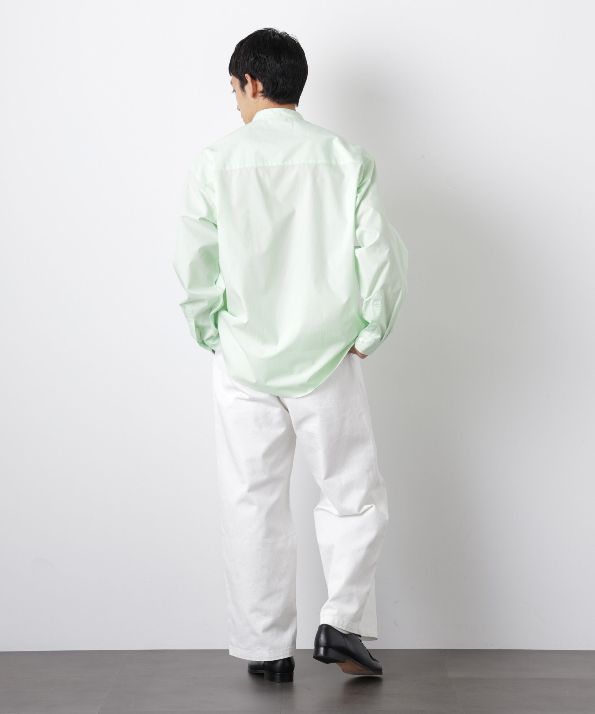 nano･universe「「大人のワイドシャツ」バンドカラー 長袖」|シャツ・ブラウス|