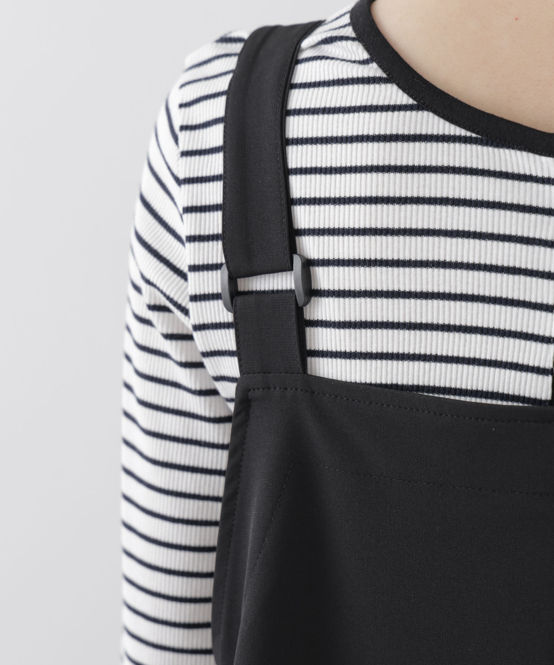 nano･universe「多機能2wayストレッチ サロペットフレアワンピース(セットアップ可)」|ワンピース|