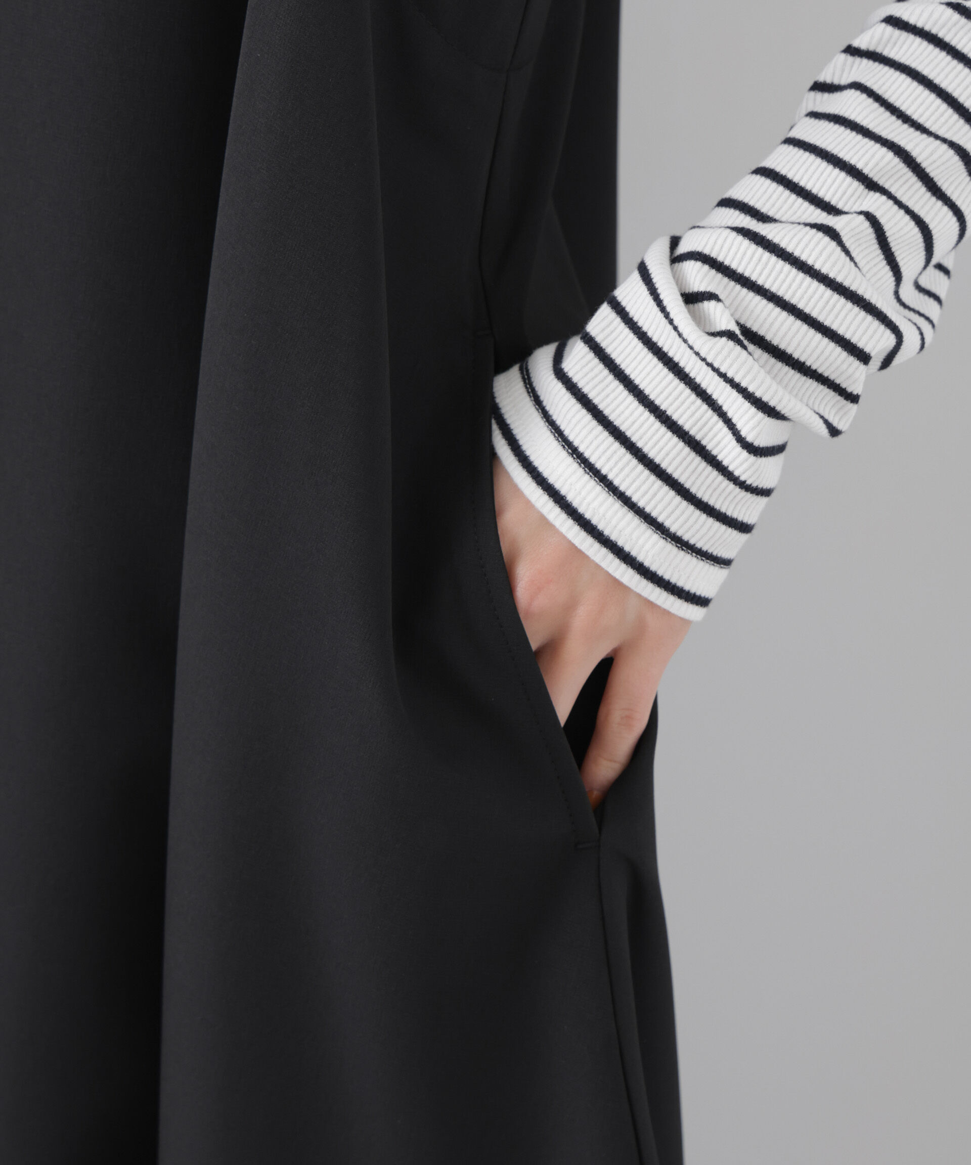 nano･universe「多機能2wayストレッチ サロペットフレアワンピース(セットアップ可)」|ワンピース|