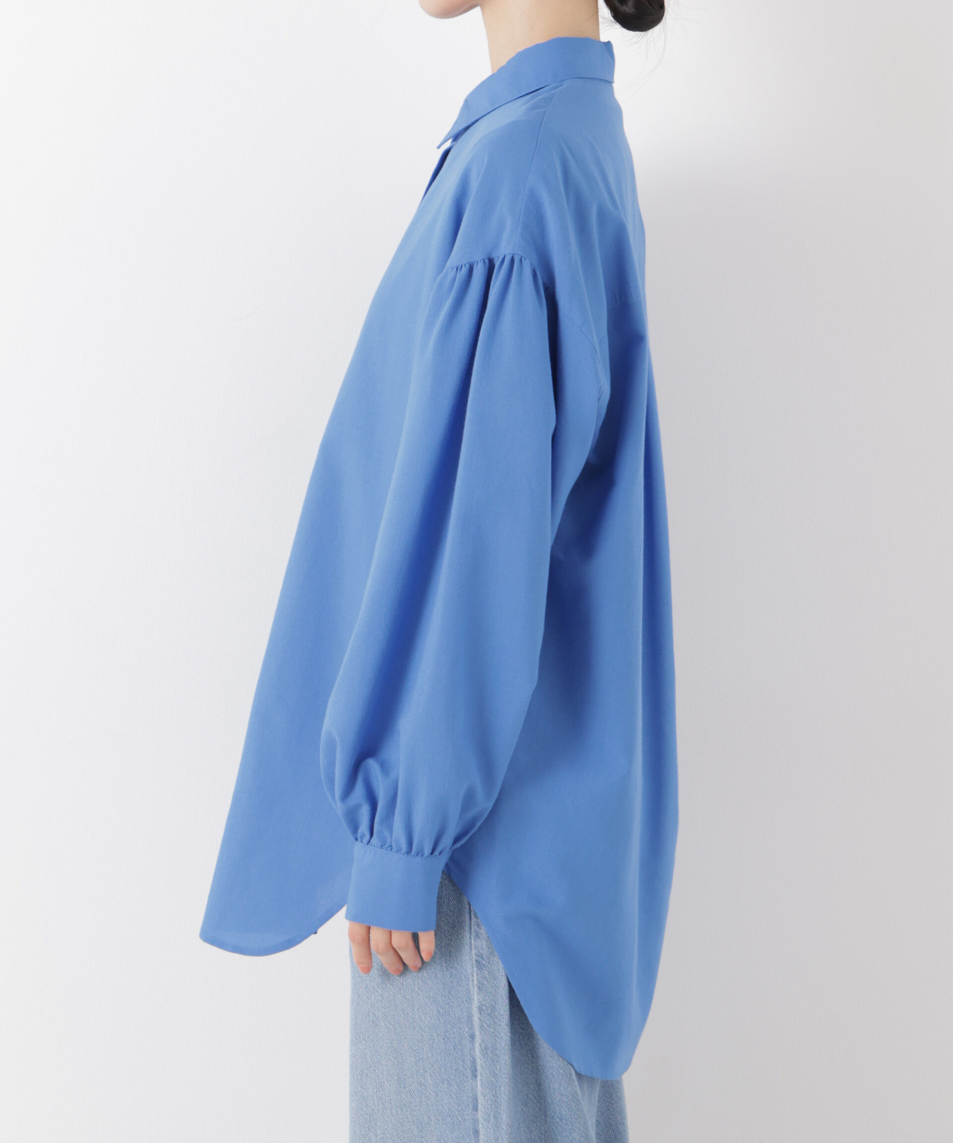 nano･universe「マシンウォッシャブルリネン混 ボリュームスリーブシャツ」|シャツ・ブラウス|