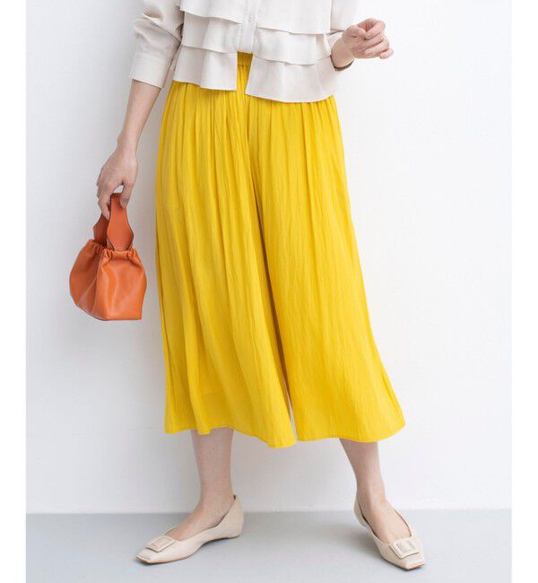 組曲「【春の新色追加】ギャザーライトデシン パンツ」|その他|イエロー系