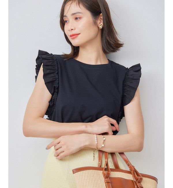 組曲「Jazzy-Jersey フリル袖Ｔシャツ」|Tシャツ・カットソー|