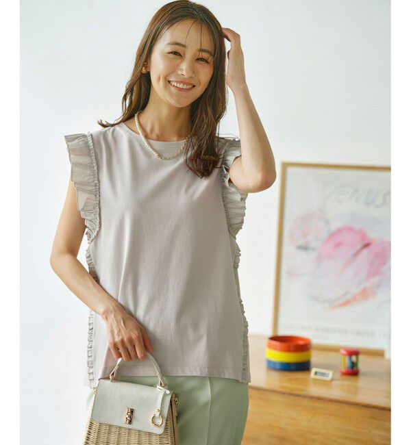 組曲「Jazzy-Jersey フリル袖Ｔシャツ」|Tシャツ・カットソー|ｸﾞﾚｰﾋﾟ