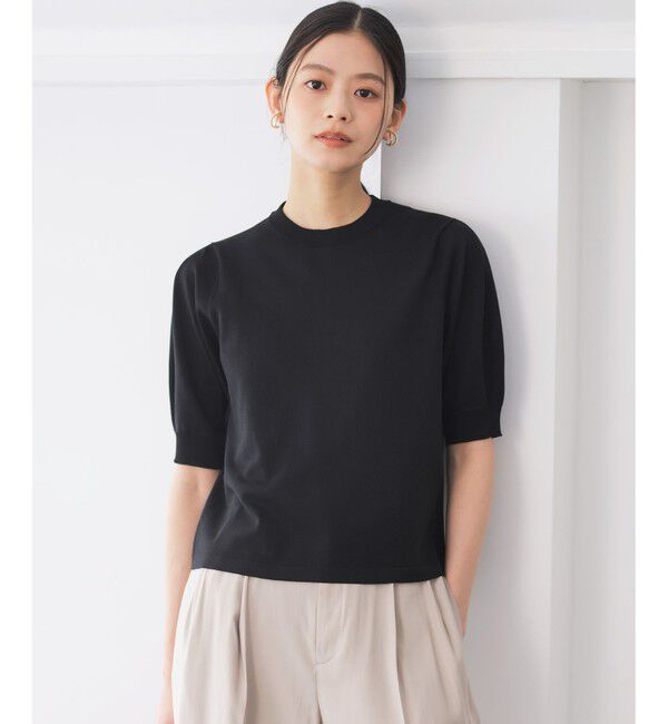 組曲「シアー ニット５分袖 プルオーバー」|ニット・セーター|