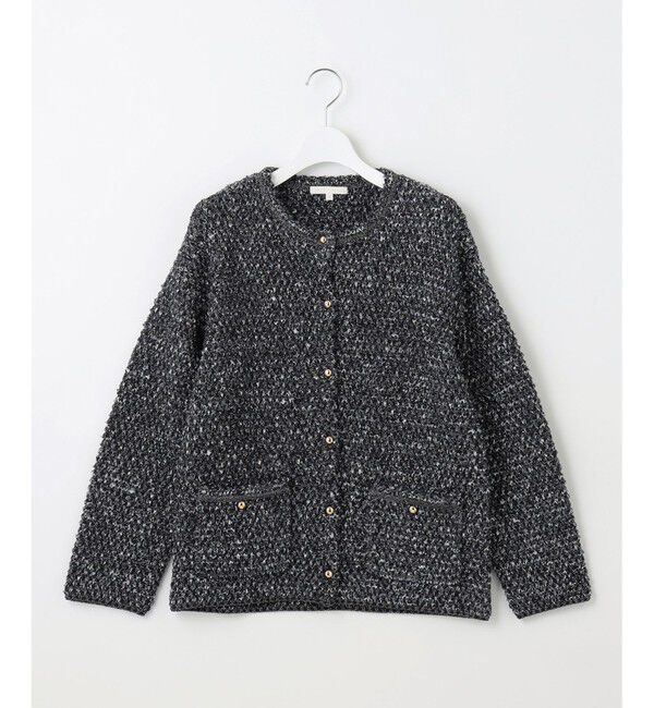 自由区「ツイード調ニット ジャケット」|カーディガン|