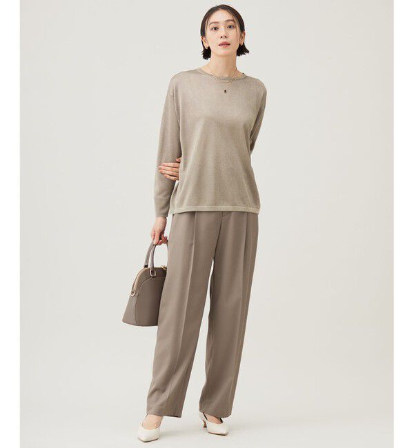 自由区「【洗える】TWラチネストレッチワイド パンツ」|その他|