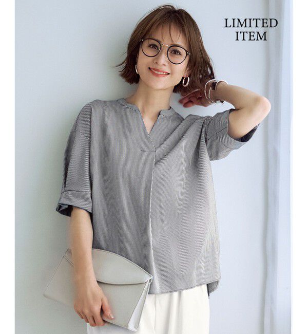 自由区「【WEB限定・洗える】サッカージャージー カットソー」|Tシャツ・カットソー|ネイビー