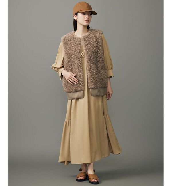 自由区「【SHIHOさん着用】カルガンラムエコファー ジレ」|ベスト・ジレ|