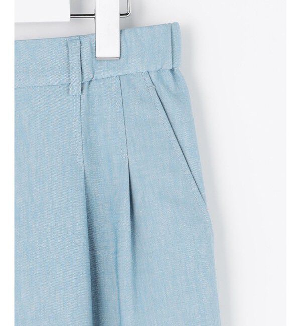 自由区「【セットアップ対応・楽チンキレイ見え】ソフトリネンダンガリーワイド パンツ」|その他|