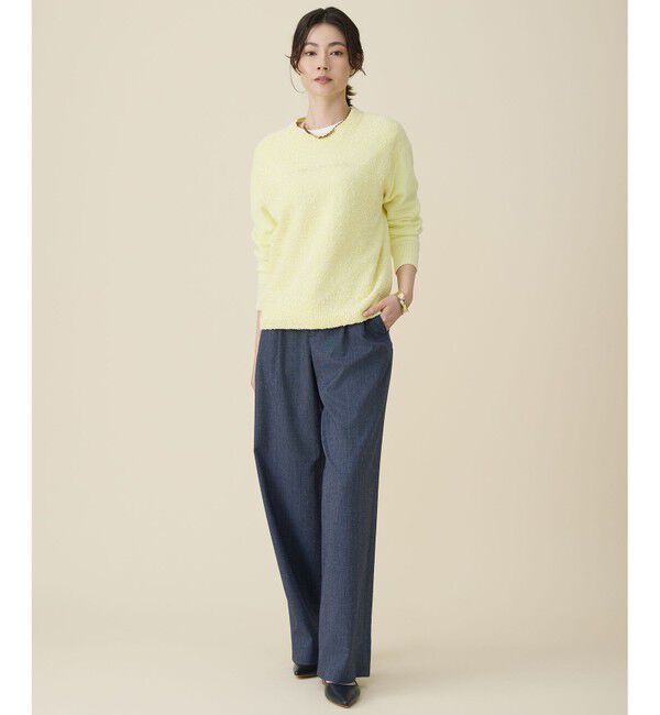 自由区「【セットアップ対応・楽チンキレイ見え】ソフトリネンダンガリーワイド パンツ」|その他|