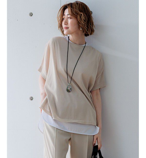 23区「【洗える】ライトシアーニット プルオーバー」|ニット・セーター|ベージュ系