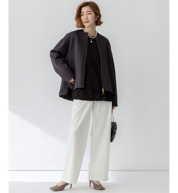 23区「【洗える】スラブツイルストレッチ ワイド パンツ」|その他|