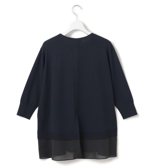 23区「【洗える】レーヨンポリエステルストレッチ シャツコンビ ニット」|ニット・セーター|