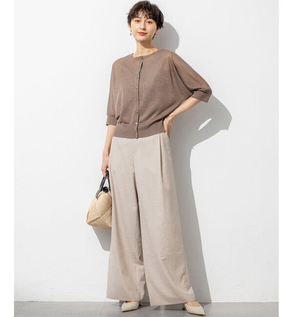 23区「【洗える】トリアセスラブストレッチ ワイド パンツ」|その他|