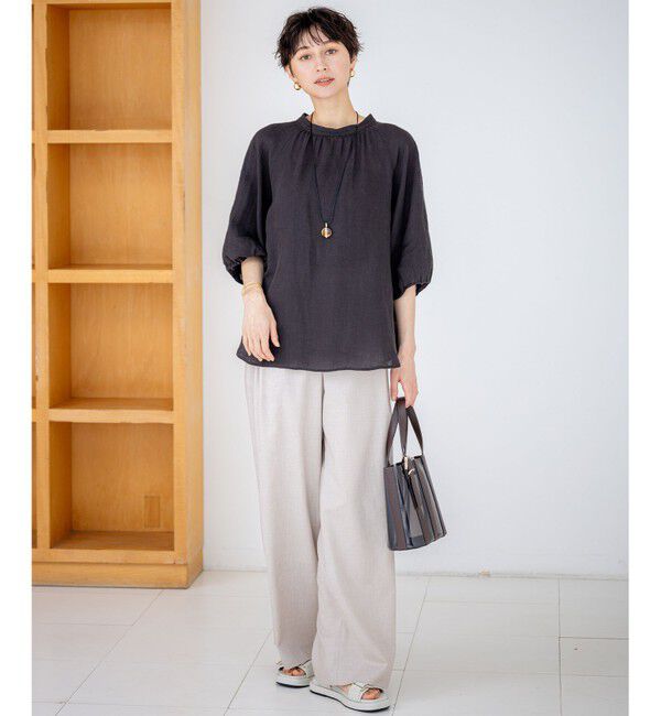 23区「【洗える】トリアセスラブストレッチ ワイド パンツ」|その他|