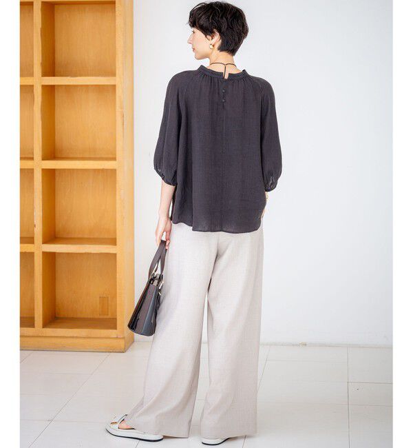 23区「【洗える】トリアセスラブストレッチ ワイド パンツ」|その他|