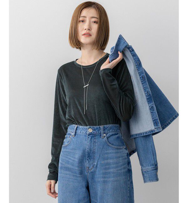 23区「【洗える】シアーベロア ロングスリーブ Tシャツ」|Tシャツ・カットソー|ﾀﾞｰｸｸﾞ