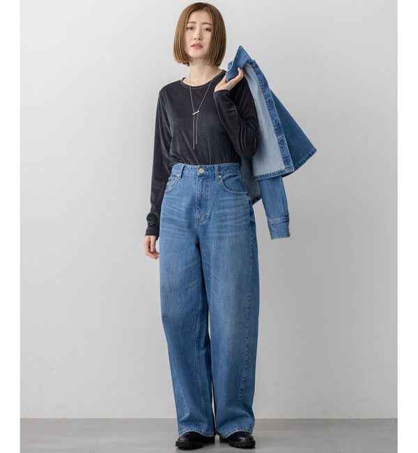 23区「【洗える】シアーベロア ロングスリーブ Tシャツ」|Tシャツ・カットソー|