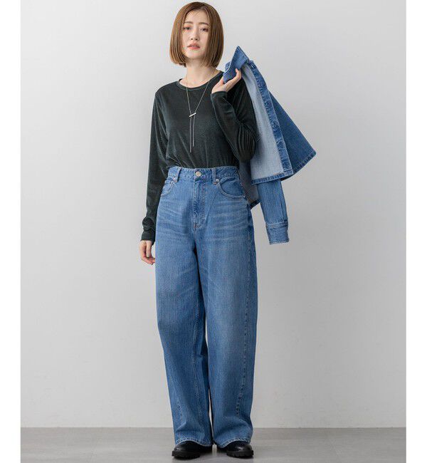 23区「【洗える】シアーベロア ロングスリーブ Tシャツ」|Tシャツ・カットソー|