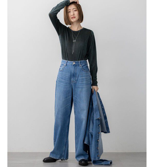 23区「【洗える】シアーベロア ロングスリーブ Tシャツ」|Tシャツ・カットソー|