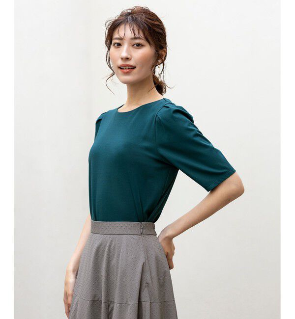 ANY SIS「【接触冷感・UVカット・洗える】ハイストレッチスムースタックスリーブ カットソー」|Tシャツ・カットソー|