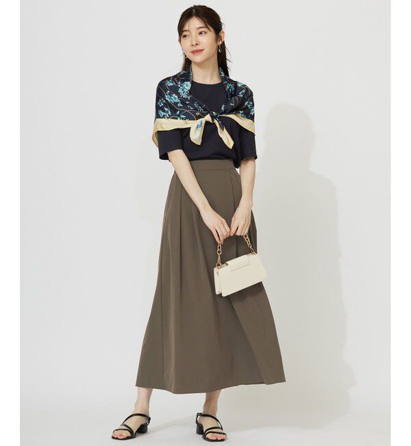 ANY SIS「【接触冷感・UVカット・洗える】ハイストレッチスムースタックスリーブ カットソー」|Tシャツ・カットソー|