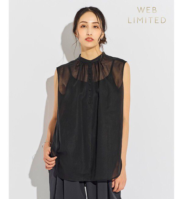 BEIGE,「【WEB限定】ODILON / シアーブラウス」|シャツ・ブラウス|Black