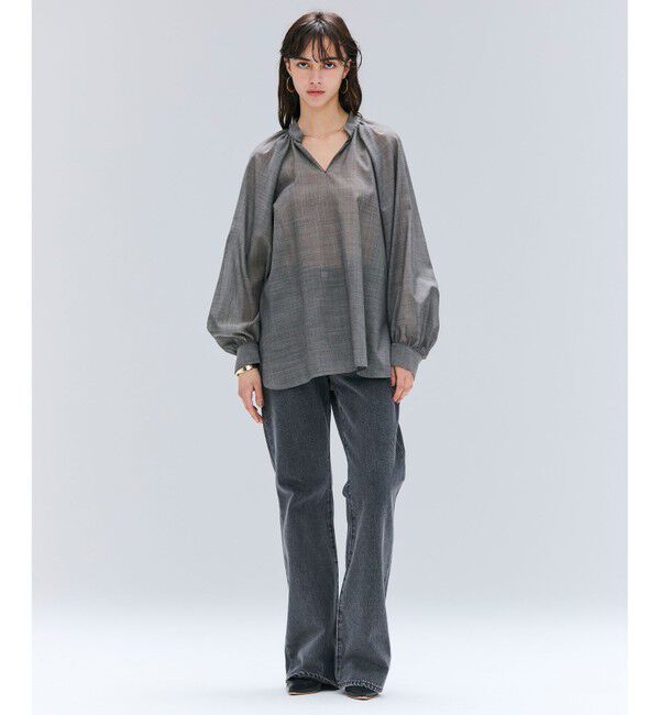 BEIGE,「【洗える】MOYE / シアーウールパフスリーブブラウス」|シャツ・ブラウス|